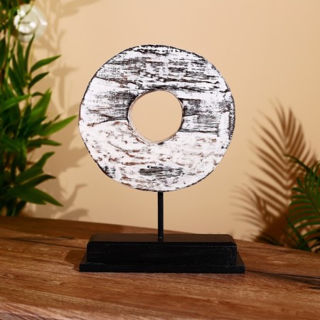 Decor "Ring" on the stand, Albezia 22x9x31 cm-3