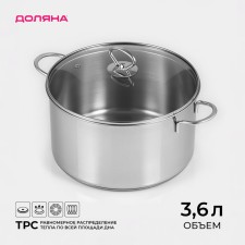 Great stainless steel pan, 3.6 liters, with a heat distribution layer, induction