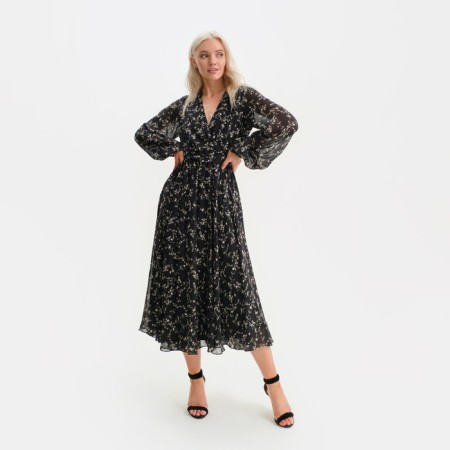 Women's dress with Mist Midi belt, size 46, black-5