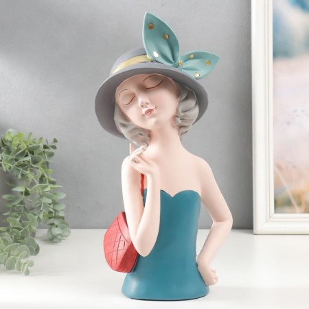 Souvenir Polystone "Baby in a gray hat with a bow in peas" 35x10x16.5 cm