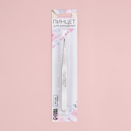 Pinzet straight for needlework, 12.3 cm, silver color-3