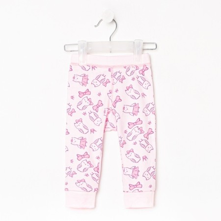 Pants for children, pink color/owl, height 62 cm