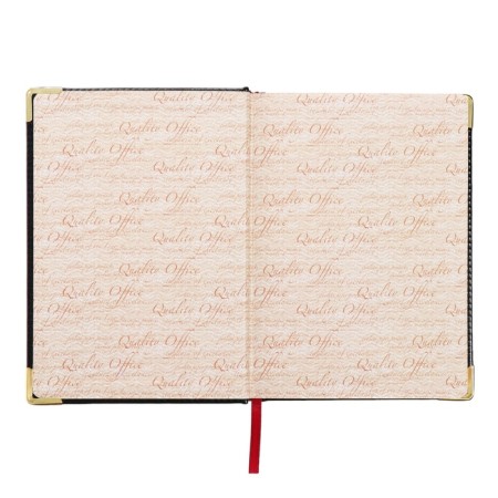 Diary of a low -up A5+, 136 sheets of Sidney Nebraska, solid cover, artificial leather, gold cut, golden corners, black-4