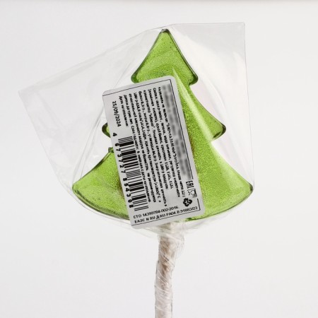 Caramel on a stick "Christmas tree-shock", green, 22g-3