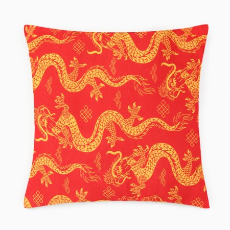 Dragon pillow 40x40cm, red, martial, hl 100%