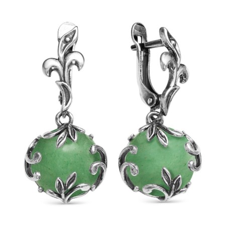 Earrings circle in the leaflets "nephritis", echoing with oxidation