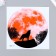 Sticker Plastic Interior phosphorus "Wolf howl against the background of the moon" 20x20.5 cm