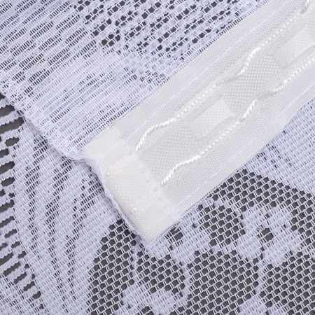 Tulle on the kitchen with a curtain tape, 420x165 cm, white color, 100% polyester-3