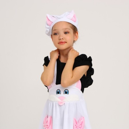 The carnival costume "Kitty white with a muzzle", plush, p. 28, growth 98-104 cm-1