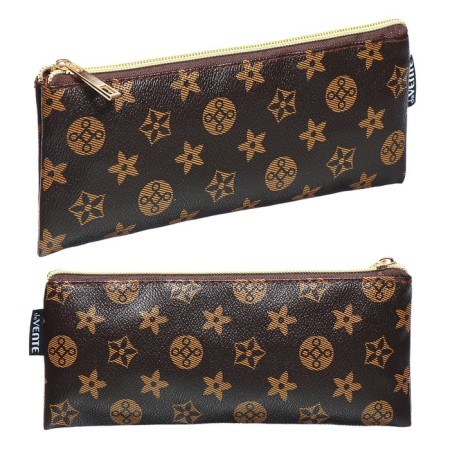 Penal soft, 1 compartment, 90 x 215 x 10 mm, flat, Devente, Monogram, Brown artificial skin 7024445