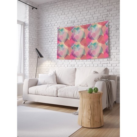 Decorative panel with photo printing "side of hearts", horizontal, size 100x150 cm