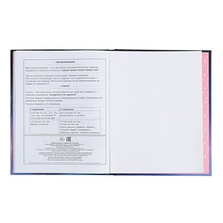 Diary Artificial leather grade 1-11, 48 sheets, cage, integral cover "cat", covered cardboard, matte lamination, selective UV-lame, universal cheat sheet, block 65 g/m2-12