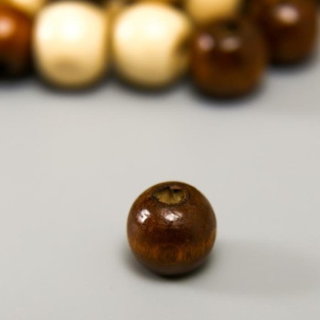 Wooden beads "Astra" round, 9x10 mm, 50 pcs/pack, color-1