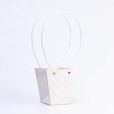 Flower bag embossing white moisture-resistant, 12x12-8x8-12.5 cm-1