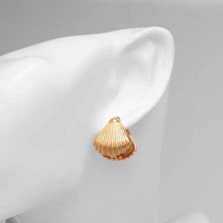 Earrings Metal "Chord" fan, color gold-2