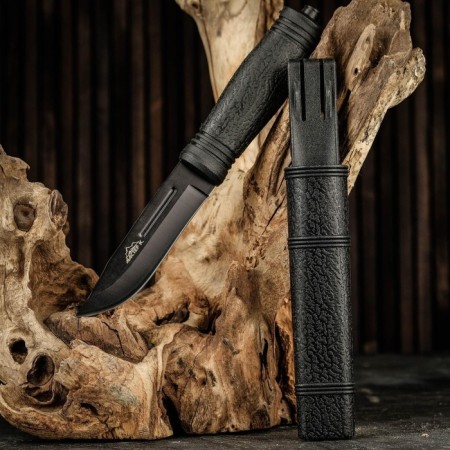 Tactical knife "Alpha" 22.8 cm, blade 108mm/2.9mm, with fiberglass, black-1