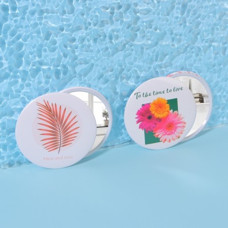 Pocket mirror "Plants", d = 7 cm, color mix-3