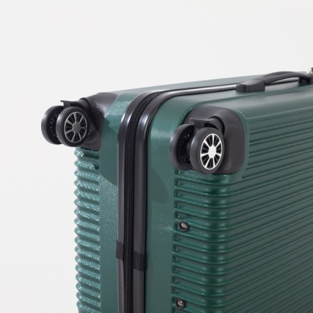 Gray suitcase 24 "," Cartes factory ", lightning department, code castle, 4 wheels, dark green color-5