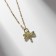 Pendant-cooker “mini” Dragonfly, eye, white-blue color in silver, 38 cm