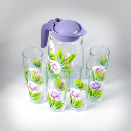 Set for juice "Rosochka" art painting, 6 glasses 1250/200 ml-7