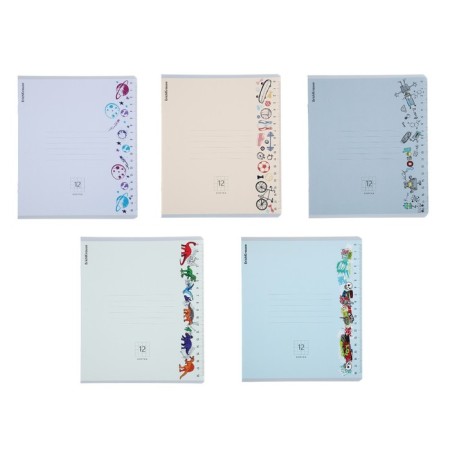 Notebook of 12 sheets in the Erichkrause "Ruler Hobby", the cover coated cardboard, an offset block 100%, mix