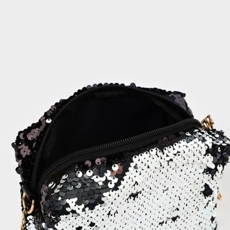 Women's bag with sequins, 16*11.5*6.5 cm, black color-4