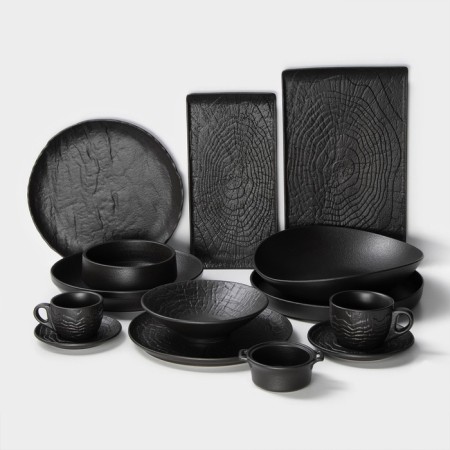 Magistro Black Style supply dish, 33.5 × 20.5 cm, porcelain, black color-4