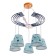 Chandelier 86205/5 E27 40W Blue 59x54x27-107 cm Bayerlux