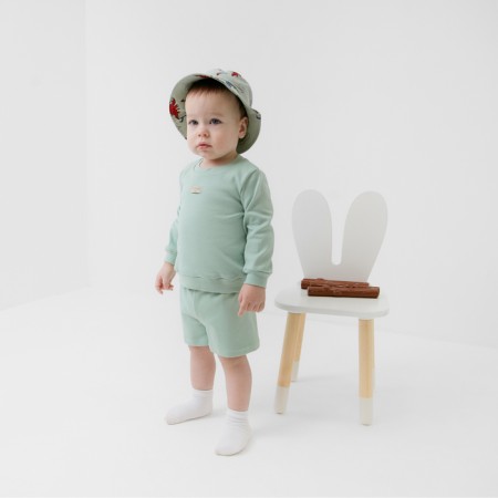 Kidsa (sweatshirt, shorts) minku, green color, height 86-92 cm-1