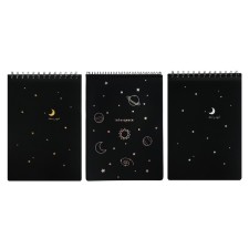 A5 sketchbook, 30 black sheets on the crest, 