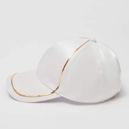 Women's cap Minaku with a gold contour white color, rr 56-58-4