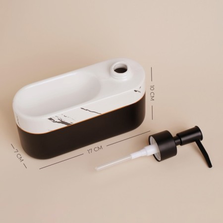 A soap dispenser with a Savanna Lines sponge stand, 400 ml-1