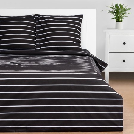 Bedding Ethel Duet Black Stripes 143x215 cm-2pcs, 220x240 cm, 70x70cm-2pcs, 100% cotton, trunks
