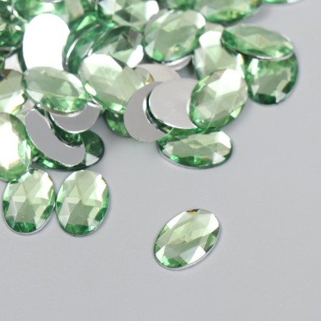 Decor for creativity Plastic "Rhil of oval. Light green" set of 150 pcs 1x1.4 cm