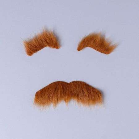 Carnival mustache with eyebrows, brown color-1