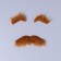 Carnival mustache with eyebrows, brown color