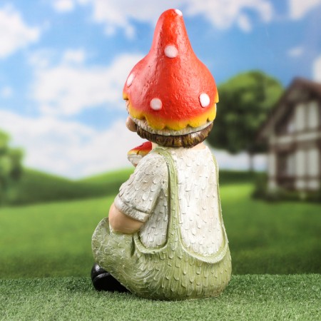 Garden figure "Boy Kesha in a hat of fly agaric" 40x20cm-2