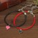 Bracelets "Demetrons" Heart, black-red color, l = 17 cm