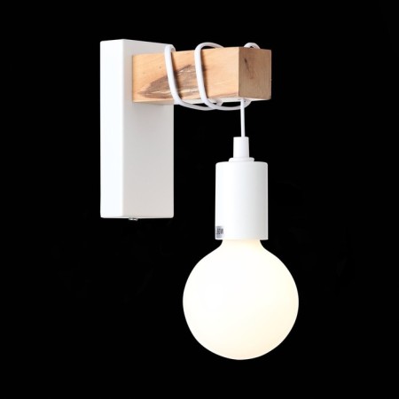 Wall lamp EVOLUCE. SL1142.501.01. Bagetti. 1x60 W, E27, 6.5x16 cm, white color, light wood-6