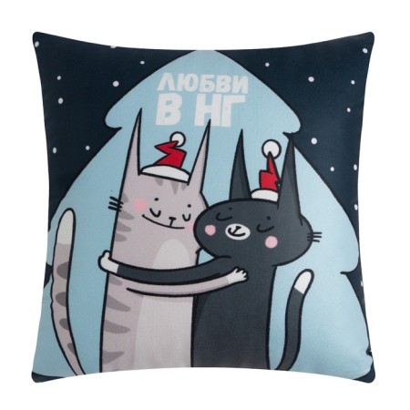 Pillow New Year's Ethel "Love in NG" 40x40 cm, 100% p/e, velor-1