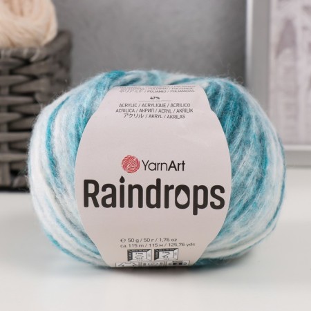 Rindrops yarn 18% wool, 35% polyamide, 47% acrylic 115m/50g (2901 sea wave Melange)