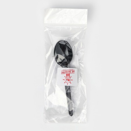 Spoon is a disposable plastic, 16.5 cm, black color, set 6 pcs-5