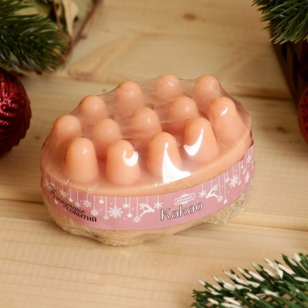 New Year. Massage soap with Luffa "hot cocoa" 100 g