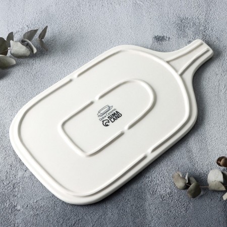 Ceramic dish "FUHEN", 29.7x17.5 cm, white color-4