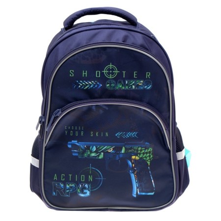 School backpack Hatber Easy "Shooter", 41 x 29 x 16 cm, ergonomic back, blue-2