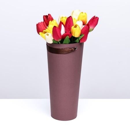 Carrying cone to flowers, chocolate 10 x 14 x 30 cm