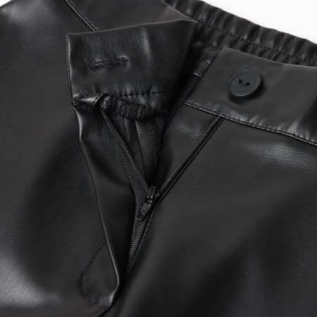 Women's trousers (eco-leather) minku: classic color black, rn 46-5