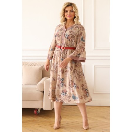 Women's dress, size 54, beige color-11