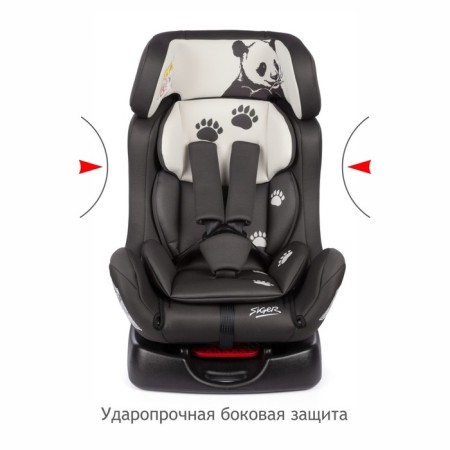 Car Seiger Siger "Dion", group 0+/1/2, Panda print, gray-beige color-2