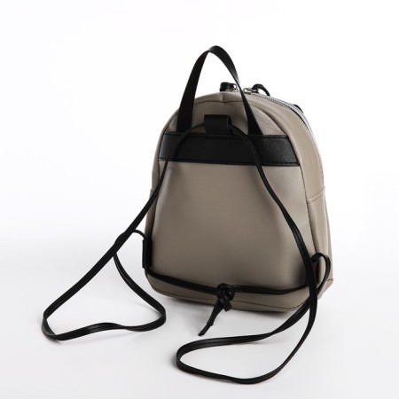 Women's backpack of artificial leather with lightning, the color is gray-2